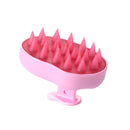 Shower Hair Washing Shampoo Brush Silicone Teeth Head Massage Brush (Pink) Newly