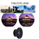 3 in 1 Fish Eye+ Wide Angle+ Macro Camera Lens Kit for Phone (Black) Newly