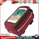 Waterproof Bicycle Front Tube Bag 6in Phone Touch Screen Saddle Bag (Red) Newly