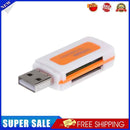 Mini USB2.0 4 Card Slots Smart Card Reader SD/MMC TF MS M2 Card Reader