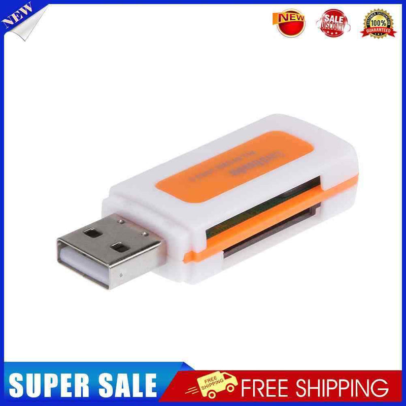 Mini USB2.0 4 Card Slots Smart Card Reader SD/MMC TF MS M2 Card Reader