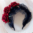 Props Wedding Garland Hair Wreath Halloween Headbands Red Rose Crown