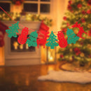 Christmas Hanging Bunting Banner DIY Xmas Tree Bell Elk Pull Flags Pennant Decor