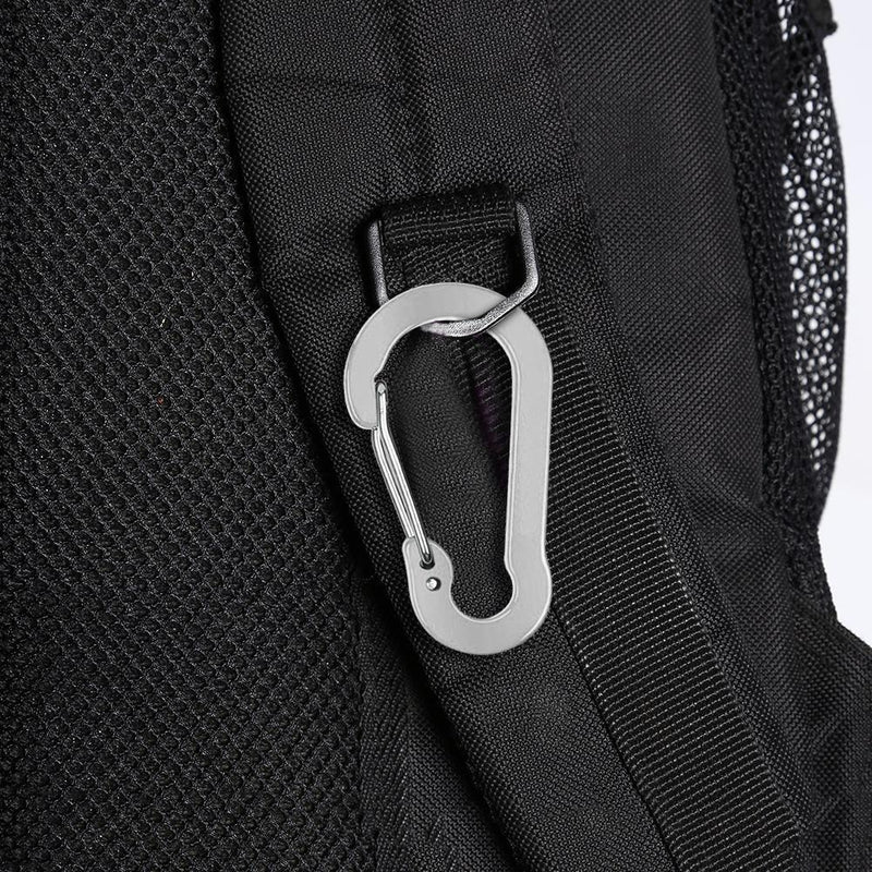 6pcs Outdoor Camping Carabiner Clip Climbing Quick Hanging Buckle (Black)