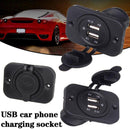 Car Motor Waterproof Dual USB Socket Charger Power Adapter#