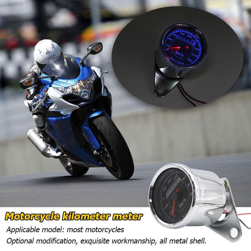 12V Motorcycle LED Backlit Speedometer Odometer 0-180km/h Speed Meter Universal
