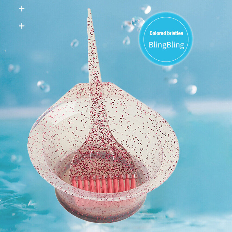 Professional Hair Dyeing Brush Bowl Hair Coloring Comb Mixing Bowls (Pink) Newly