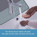 Silicone Faucet Mat for Kitchen Sink Splash Guard Bathroom Faucet Dark Grey