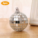 6pcs Reflective Glass Mirror Ball Disco Xmas Party Hanging Decor Ornaments Newly