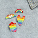 4PCS Lapel Denim Flag Metal Enamel Pins Brooch Pins Rainbow Pride