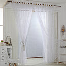 Leaves Printed Translucent Curtains Home Windows Tulle Sheer Drapes White