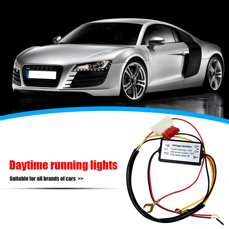 Car LED Daytime Running Light Automatic On/Off Controller Relay Harness 12-18V