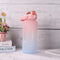 2000ml Water Bottle with Time Marker for Outdoor Sports Drink Cup (Pink)