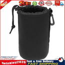 Waterproof Soft Neoprene Camera Lens Pouch Drawstring Protector Case (L) Newly