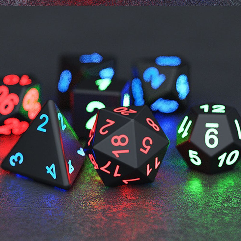 DND D4-D20 Cube Table Games Accessory Glow LED Dices Polyhedral Electronic Dice