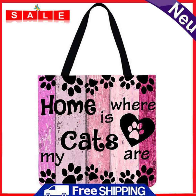 LI Q P R Women's Large Capacity Footprint Letter Shopping Bag