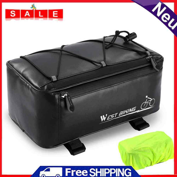 WEST BIKING 4L Mountain Bike Back Seat Bag w/ Rain Cover Rear Rack Carrier Bags