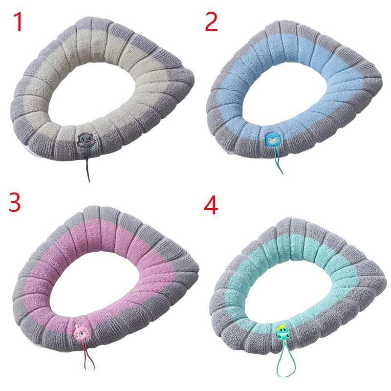Winter O-Shaped Warmer with Handle Pad Cushion Toilet Seat Cover Closestool Mat
