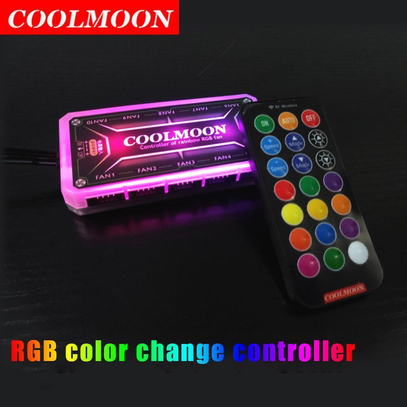 COOLMOON 12cm 4Pin 12V Cooling Fan Desktop Chassis CPU PWM ARGB AURA Cooler