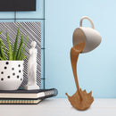 Suspended Floating Coffee Cup Sculpture Pouring Mug Home Decor (Brown) Newly