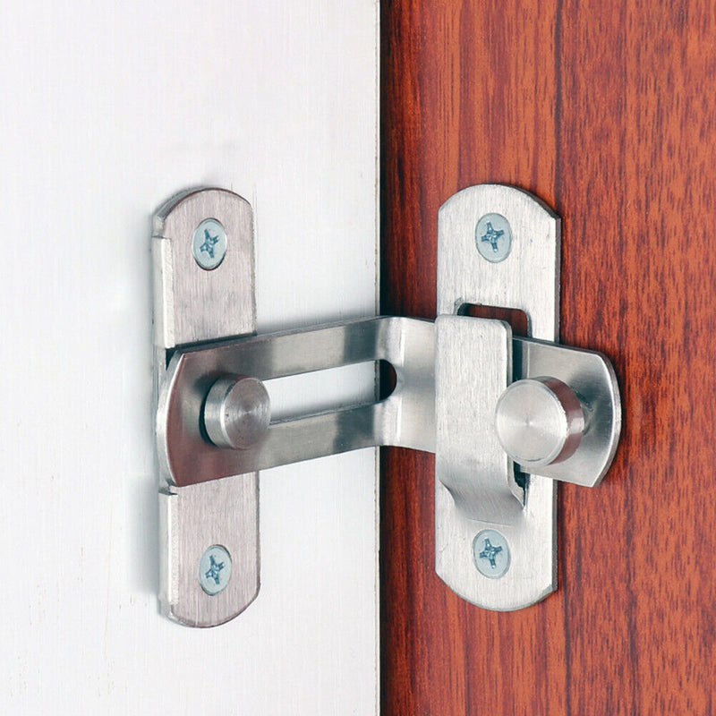 Stainless Steel Sliding Door Bolt Right Angle Home Safety Gate Bolt Lock Newly