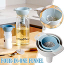 4 in1 Funnels Set Oil Funnel Strainer Kitchen Tools Oil Water Spices Filter{