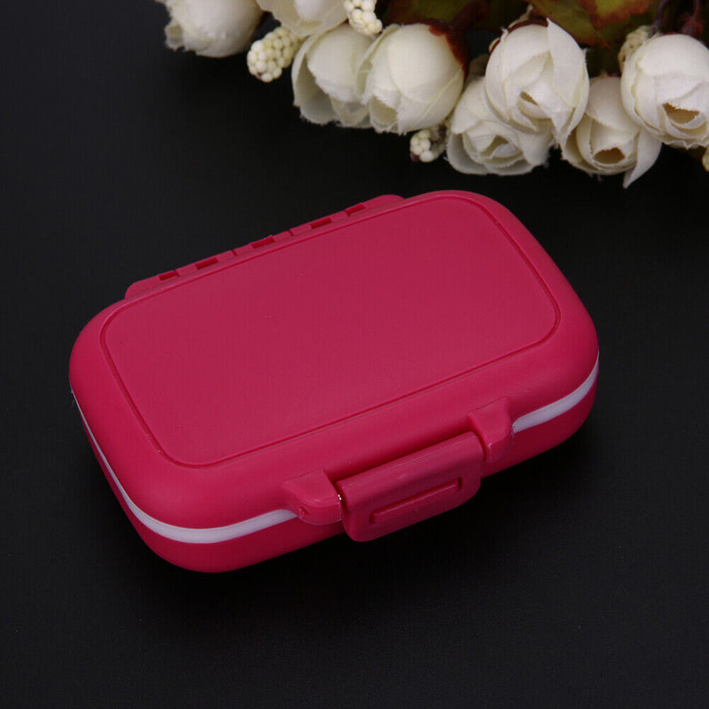 3 Grids Portable Pill Box Medicine Jewelry Storage Case Container(Rose)
