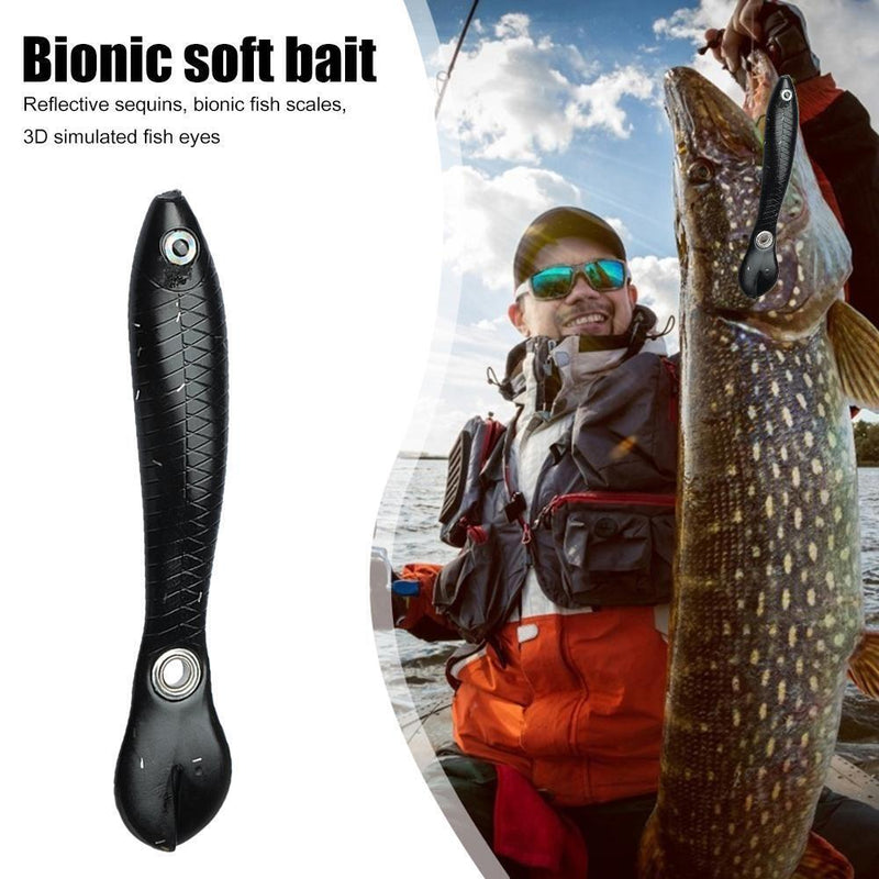 15pcs 10cm/6g Soft Bionic Fishing Baits Artificial Lure (Black)