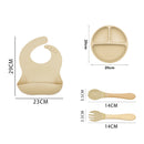 #A 6pcs Silicone Baby Feeding Set Anti Slip Baby Food Accessories Cutlery Set