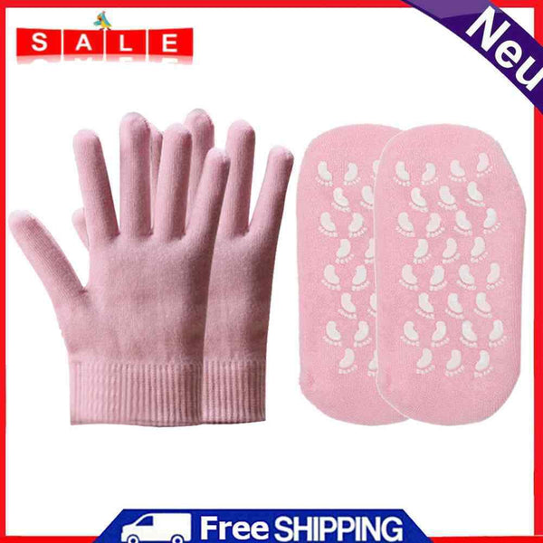 2 Pairs Moisturizing Gel Spa Gloves Socks Set Soft Repair Cr