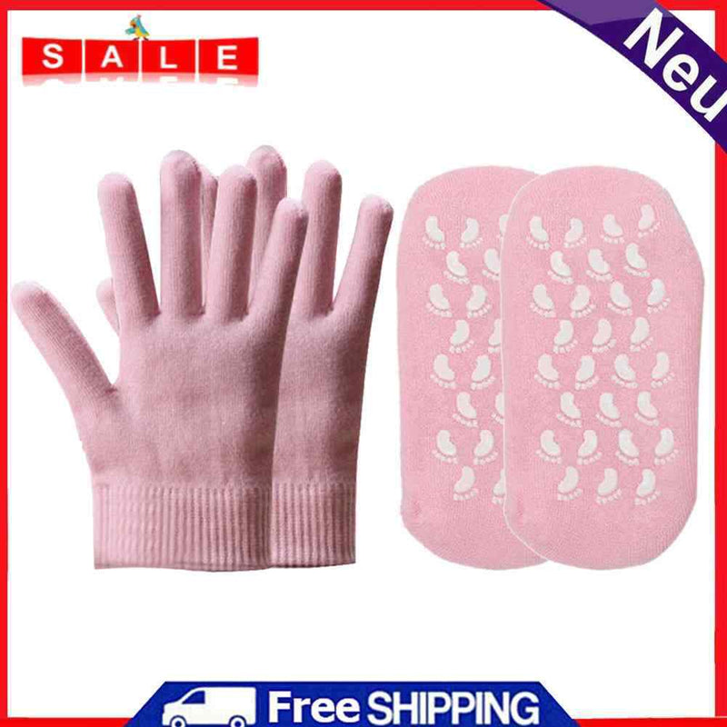 2 Pairs Moisturizing Gel Spa Gloves Socks Set Soft Repair Cr