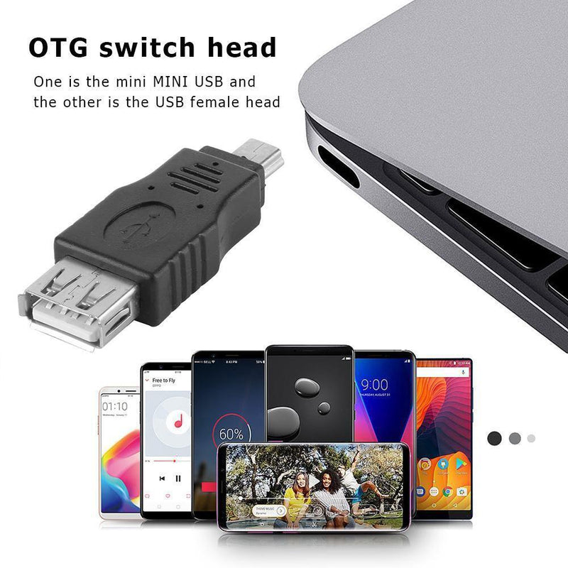 Hillrong 2pcs Mini USB 5P Male to USB Female Transfer Data OTG Adapter K