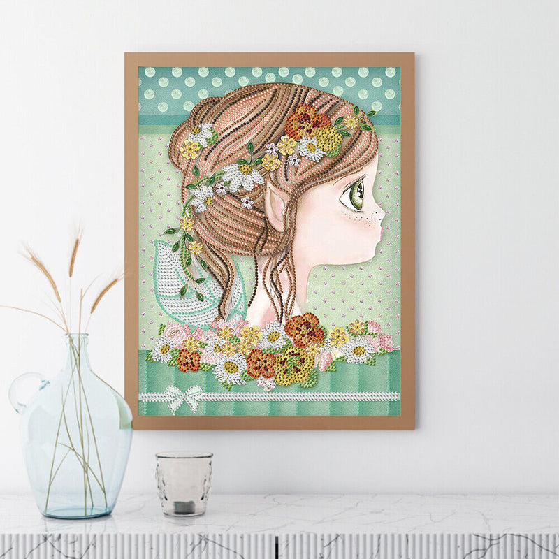 #A 5D Diamond Painting Elf Girl Partial Special Shape Drill DIY Home Decoration