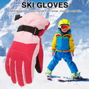 2pcs Warm Ski Gloves Outdoor Thermal Full Finger Mittens for Children Boys Girls