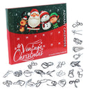 Metal Wire Puzzle Toys Advent Calendar Christmas Countdown Calendar Gift Box Set