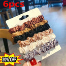 6PCS Elastic Hair Bands Silk Satin Scrunchie Hair Ties Ponytail Holder Rop hot.