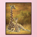 Full Embroidery Stamped Sitting Giraffe DIY 11CT Cotton Thread Cross Stitch Kit