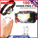 XPG+COB LED Wave Induction Headlights USB Outdoor Light Fishing Lights