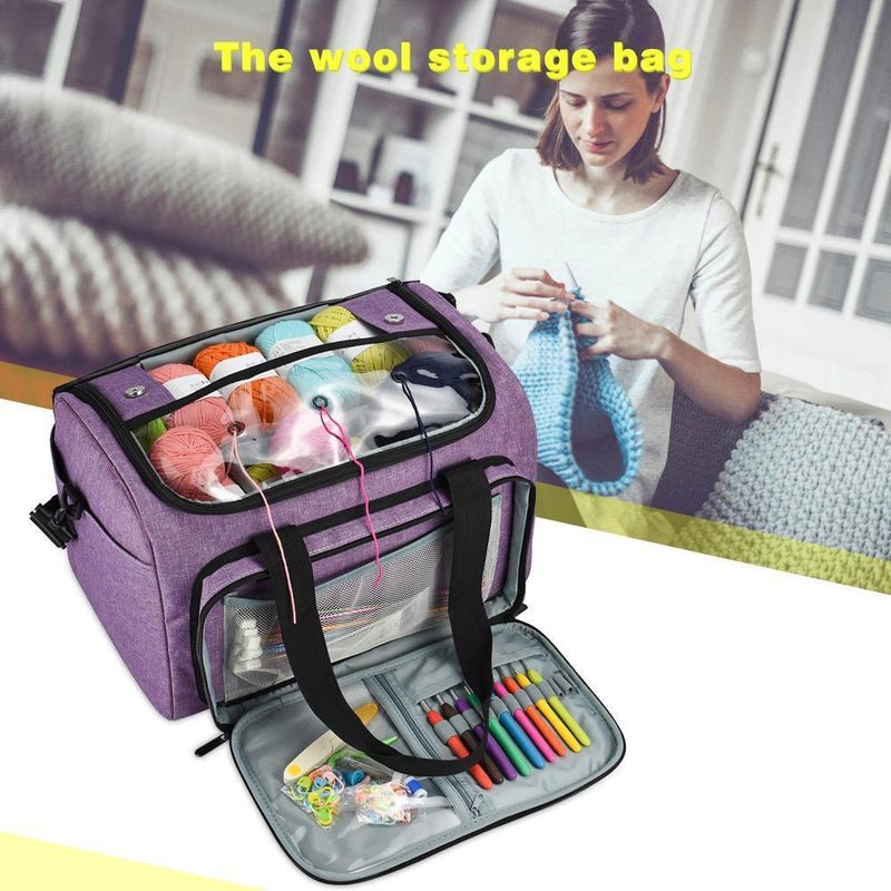 Yarn Storage Bag Durable Yarn Organizer Knitting Crochet Multi Project