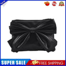 Retro Women PU Bowknot Shoulder Messenger Bag Casual Small Handbag (Black)