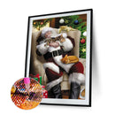 DIY Santa Claus Full Round Diamond Painting Wall Crafts Home Decoration Pictu