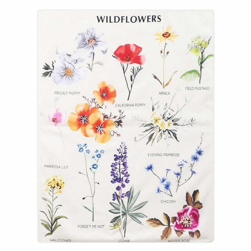 Wildflower Tapestry Bohemian Tapestries Wall Hanging Flower Reference Chart