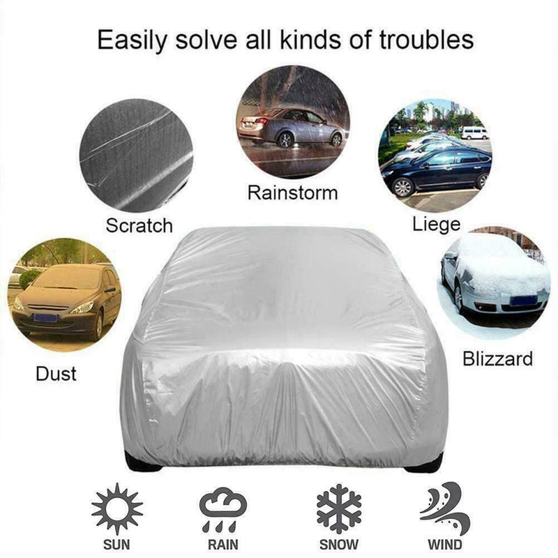 Car Full Cover Waterproof UV Dust Rain Resistant Fit XL For Large Cars,Size B6G6