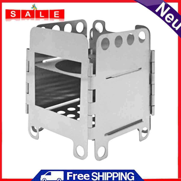 Outdoor Portable Camping Wood Stove Foldable Stainless Fishing Firewood Stove
