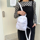 Women Fashion Backpack Nylon Schoolbag Solid Color College Casual Book Bags