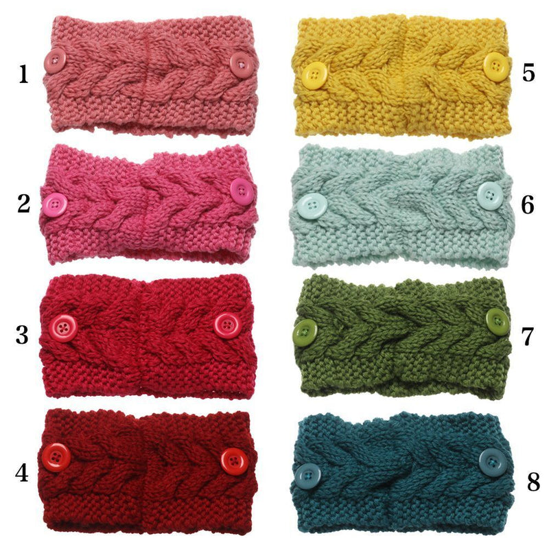 Elastic Candy Color Thick Warm Wide Hairband Knitted Headband Hair Accessories