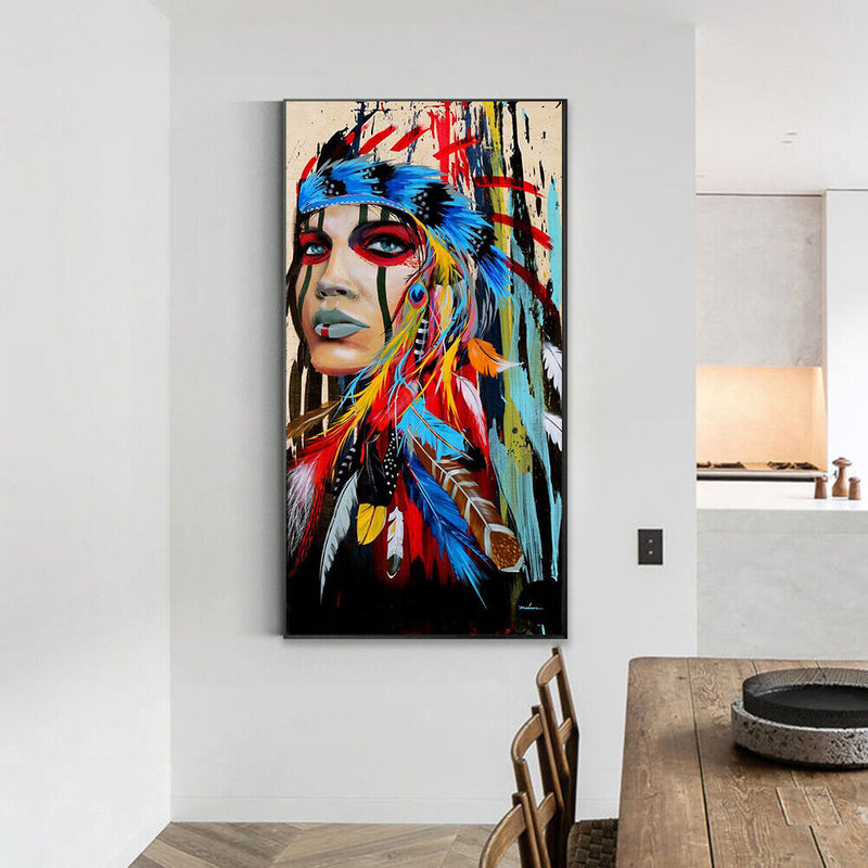 Indigenous Girl Oil Paint By Numbers Kits Canvas Picture DIY Home Decoration