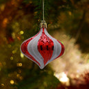 Creative Christmas Onion Printed Ball Xmas Tree Pendant Decor Prop (Red) Newly