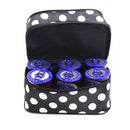 Double Layer Cosmetic Bag Travel Makeup Storage Case (Black+White Dot) Newly