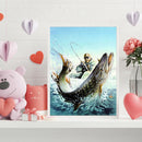 Frameless Oil Paint By Numbers Fishermen DIY Canvas Picture Craft Kits